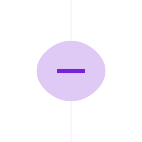 An illustration of a purple circle with a minus sign in the center,