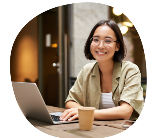 A woman on her laptop