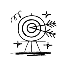 Illustration of two bulls eye arrows on the dartboard