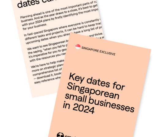 Cover page titled 'Key dates for Singaporean small businesses in 2024'