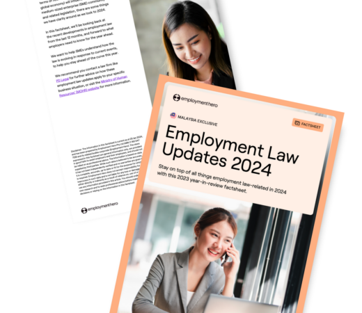Two-page document titled 'Employment Law Updates 2024' by Employment Hero