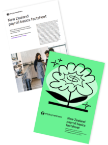 Two pages shown from a New Zealand payroll basics factsheet.